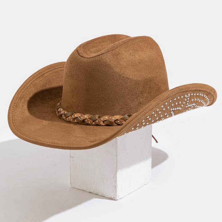 Western Studded Star Brim Cowboy Hat for wholesale by Collections by Fame Accessories