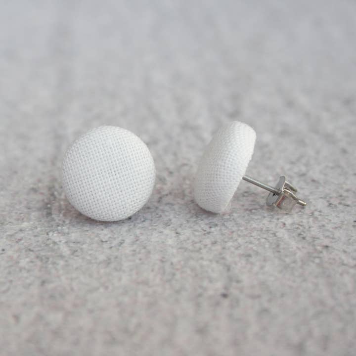 Rachel O's - Wholesale Stud/Post Earrings - Beach Fabric Button Earrings