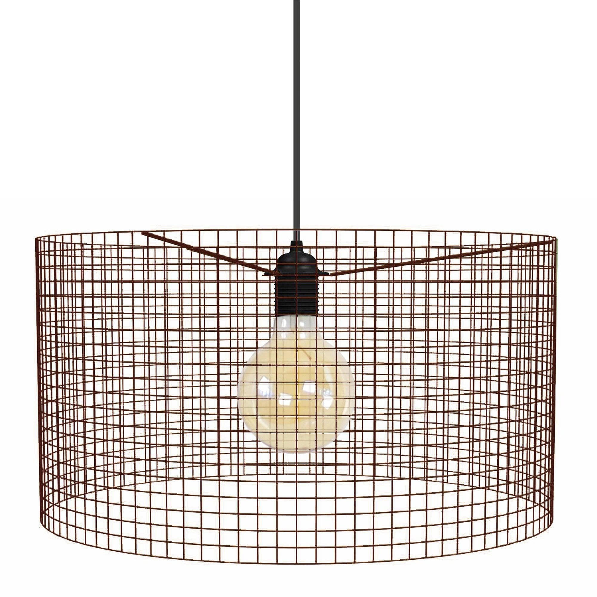 Tosel Shop - Vente Lustre/Suspension - NOIRON - Suspension Cylindrique Métal Marron0