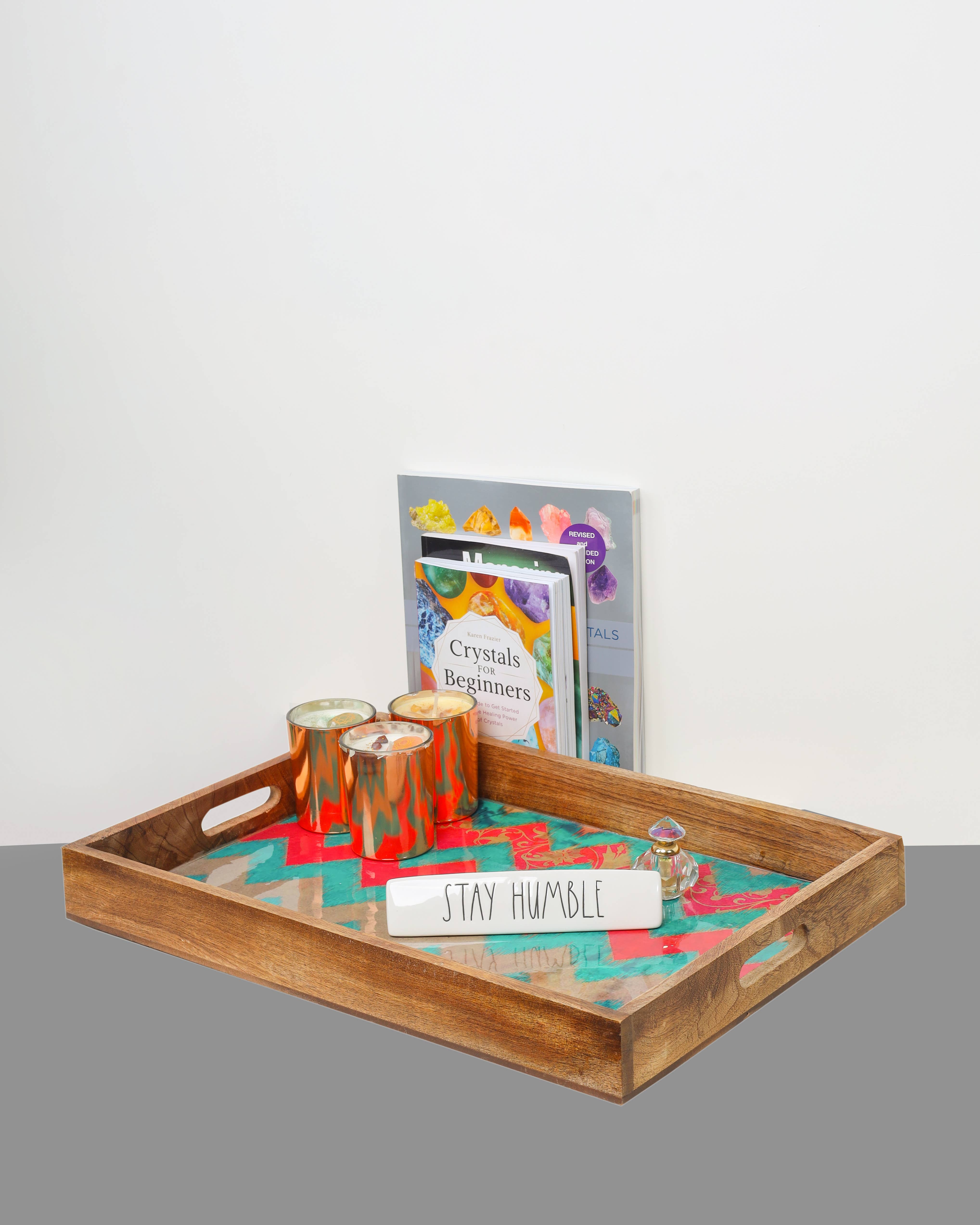 Tiramisu – Bandeja decorativa por atacado – Sunrise Springs Tabuleiros decorativos em resina e madeira (conjunto de 3)3