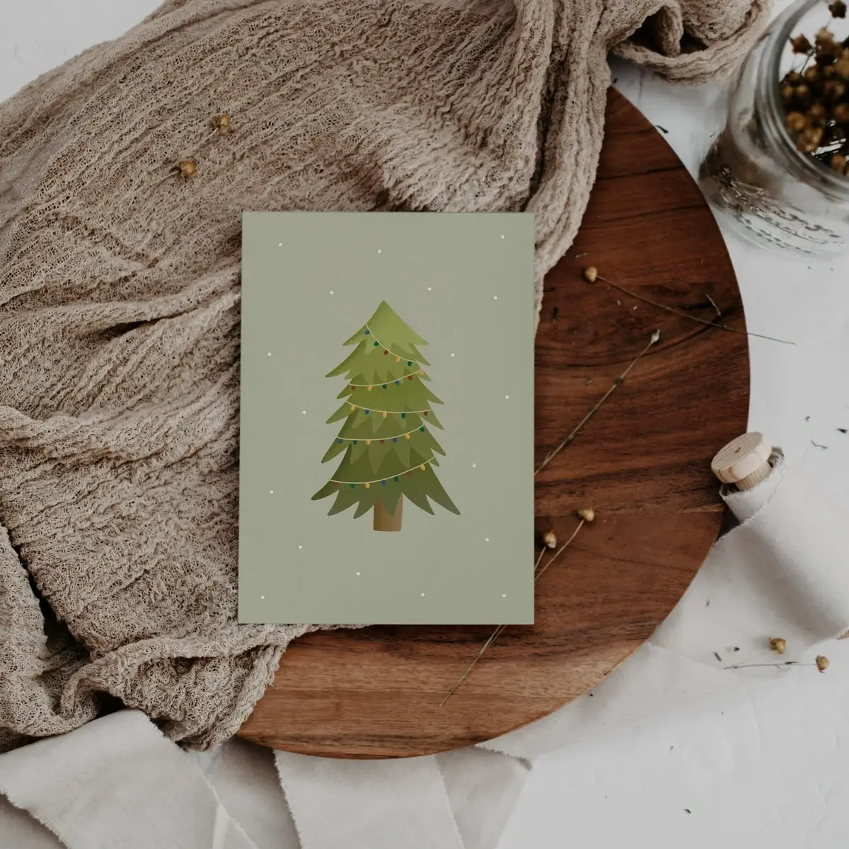 Tilda&Theo - Wholesale Christmas Card - Postcard - Christmas tree mint - Christmas Christmas1