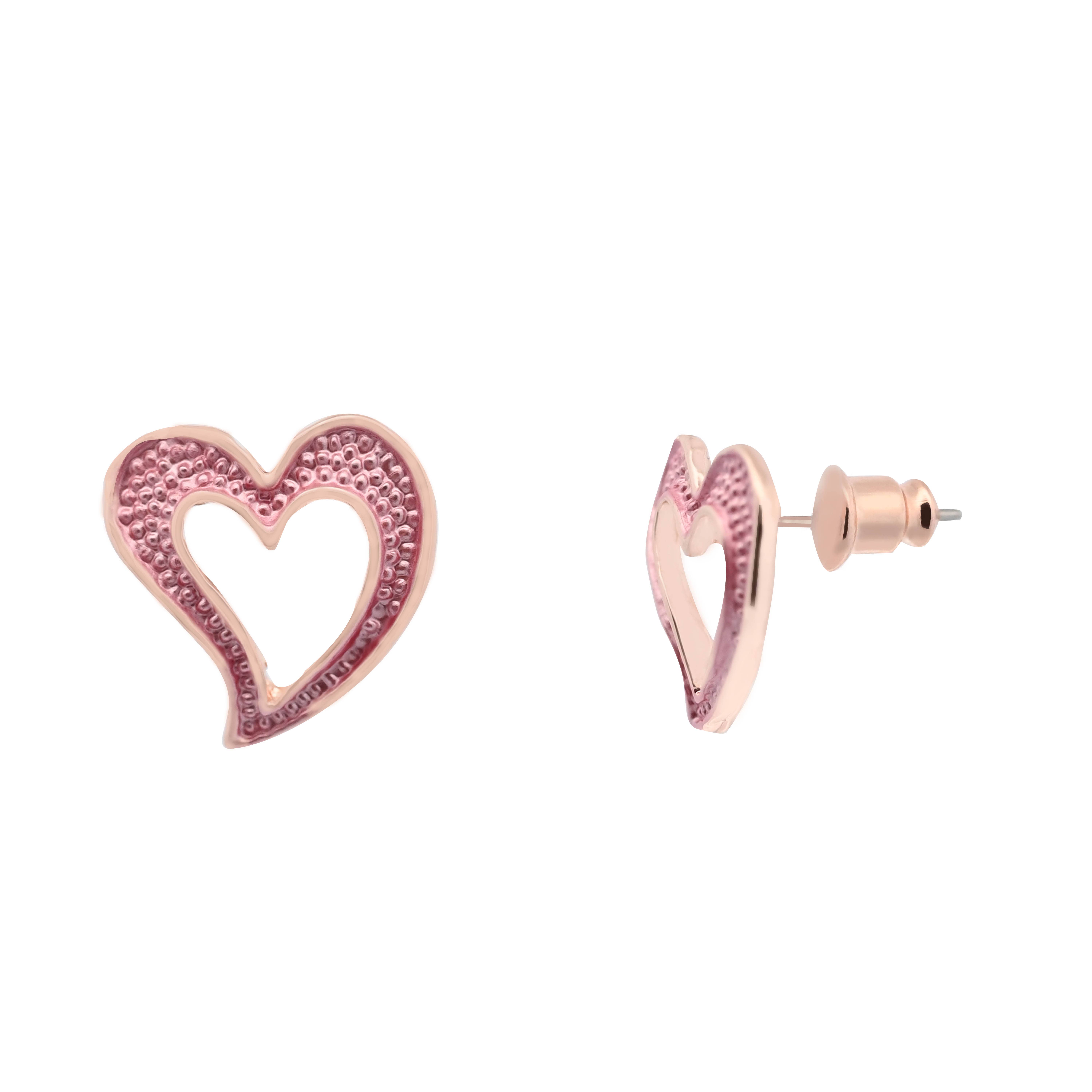 AMORINO SRL - Wholesale Stud/Post Earrings - ENAMELED HEART EARRINGS - SW2424A1542