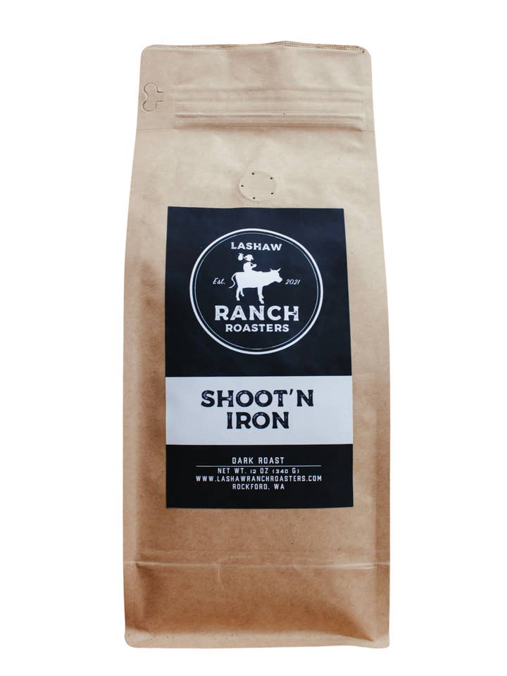 Shoot'n Iron Coffee for wholesale by LaShaw Ranch Roasters
