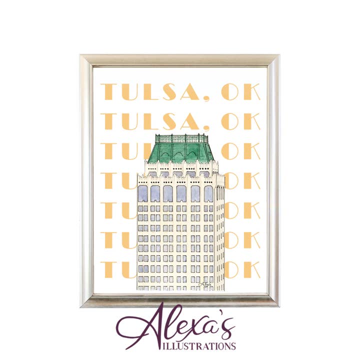 Alexa's Illustrations - Wholesale Art Print - Tulsa, Oklahoma Skyscraper Prints