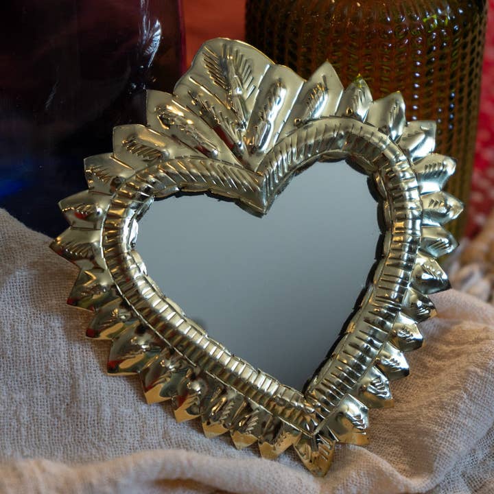 Marokkaanse ex-Voto in messing Heart 3 voor wholesale door Mamie Bohéme