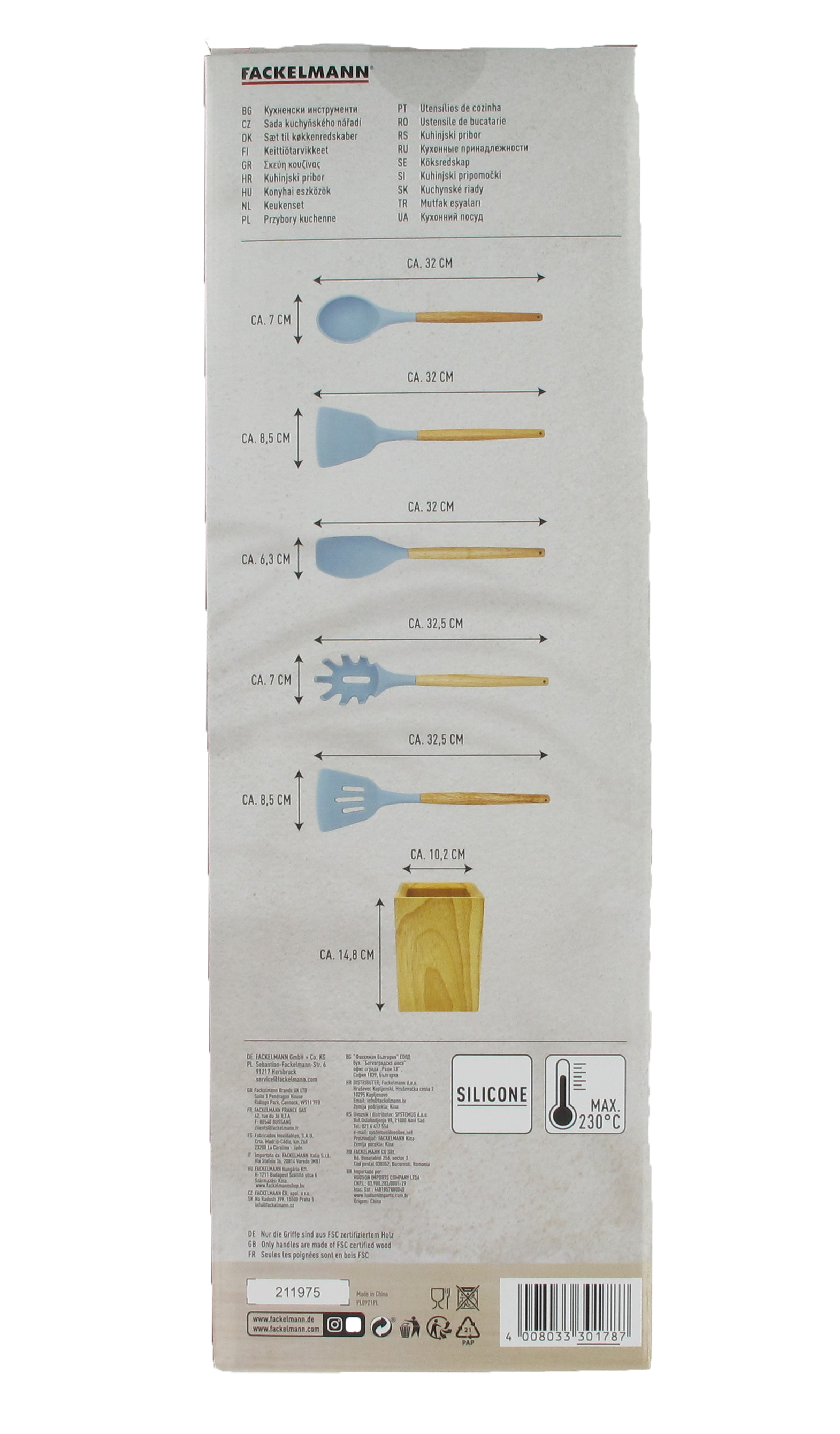Fackelmann - Wholesale Kitchen Utensil Set - Wooden kitchen utensil set with storage pot16