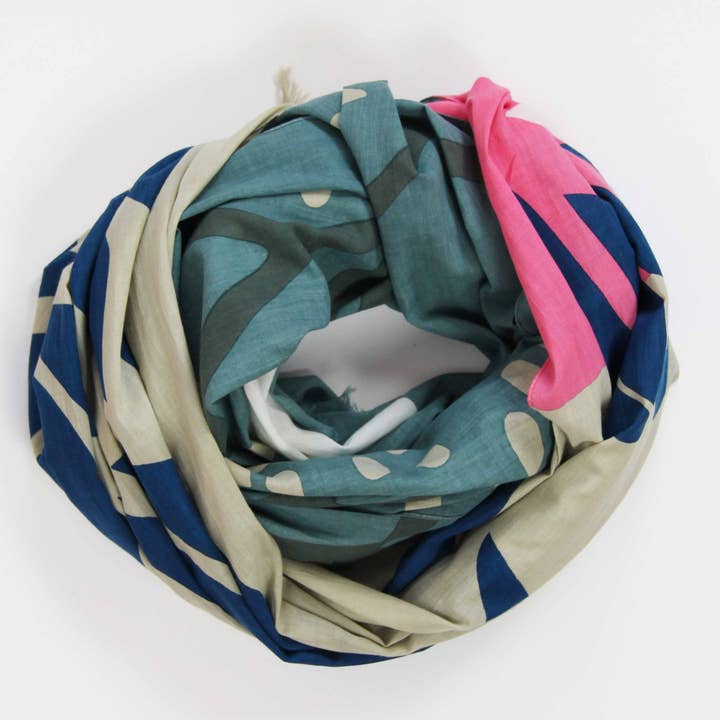 Les Belles Vagabondes - Wholesale Head Scarf - Women's - Organic Cotton Scarf Cap Breton Blue2