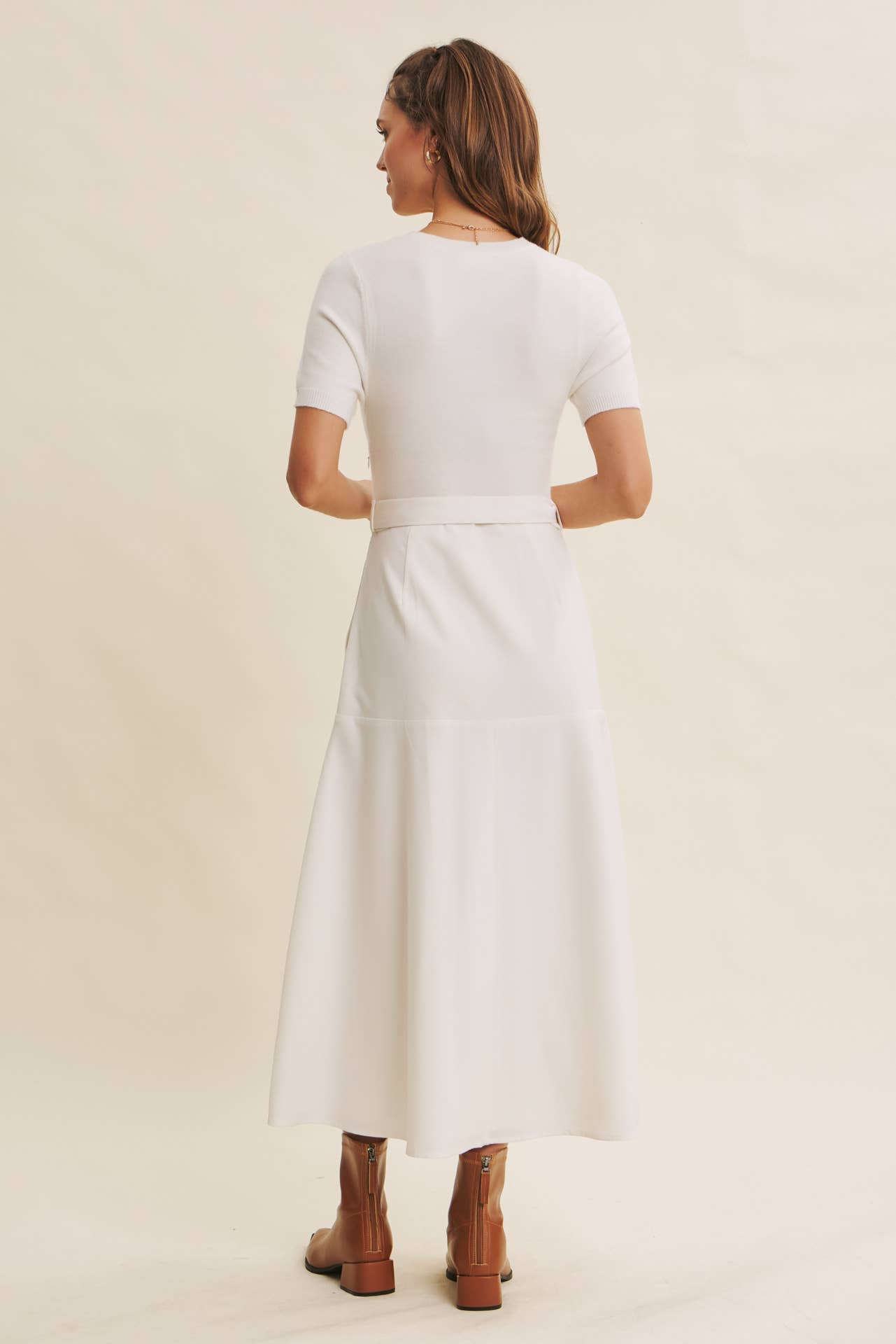 in february - Wholesale Dress - Women's - PHOTOGRAPHS LIKE A DREAM BELTED SWEATER TWOFER MIDI DRESS12