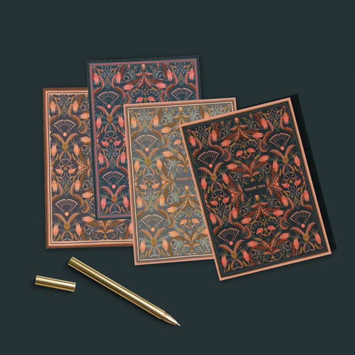 LINNA – postal de agradecimento por atacado – Obrigado | Filigrana de Mogno Brilhante | Cartão de Cumprimentos2