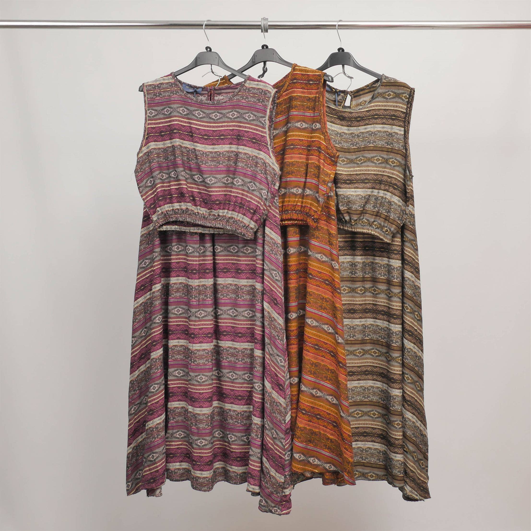 Cecile Wang - Wholesale Top & Skirt Set - Women's - Ethnic print top and long skirt set TDM31323-72