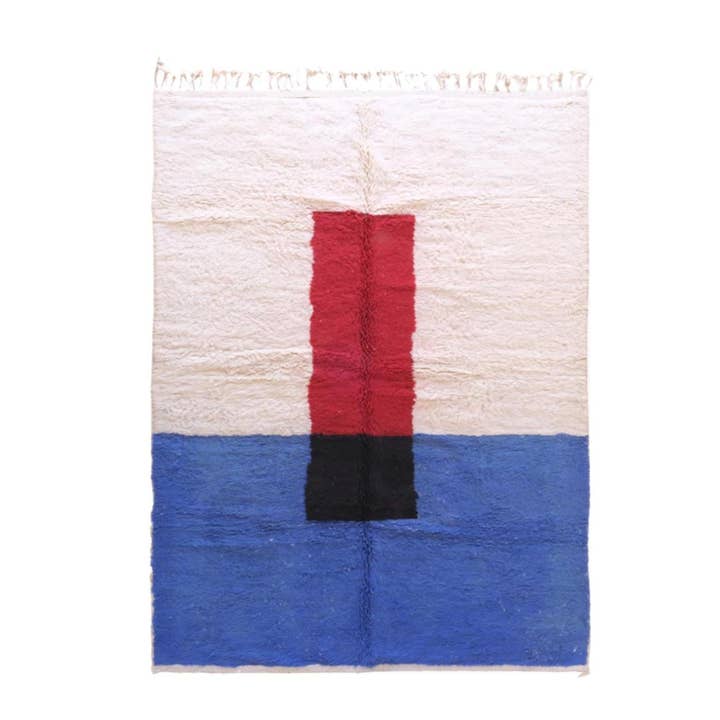 Original berber tæppe i minimalistisk stil i uld 251 x 355 cm for engroshandel hos AFK Living