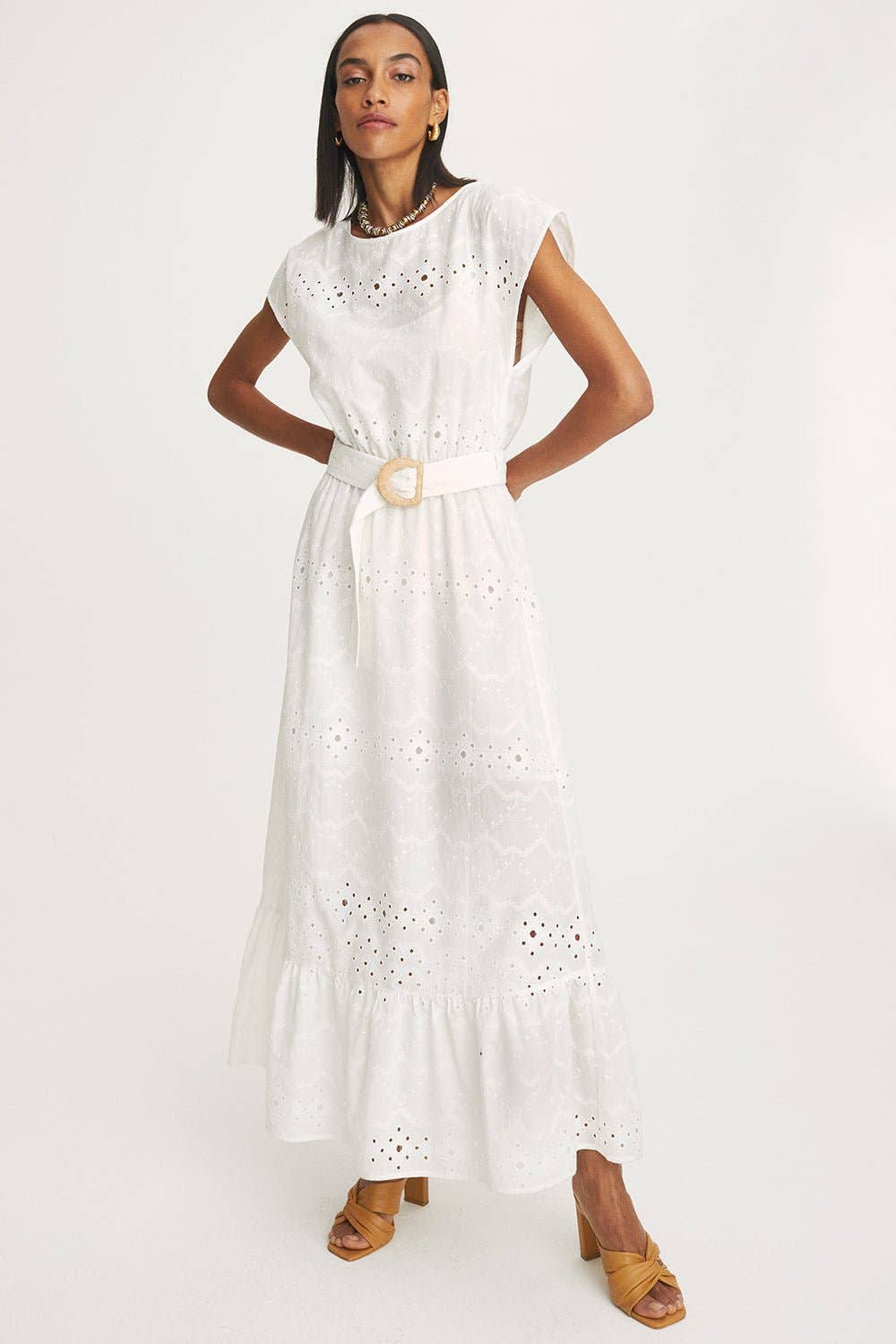 White Eriel Maxi Dress for wholesale on Faire0