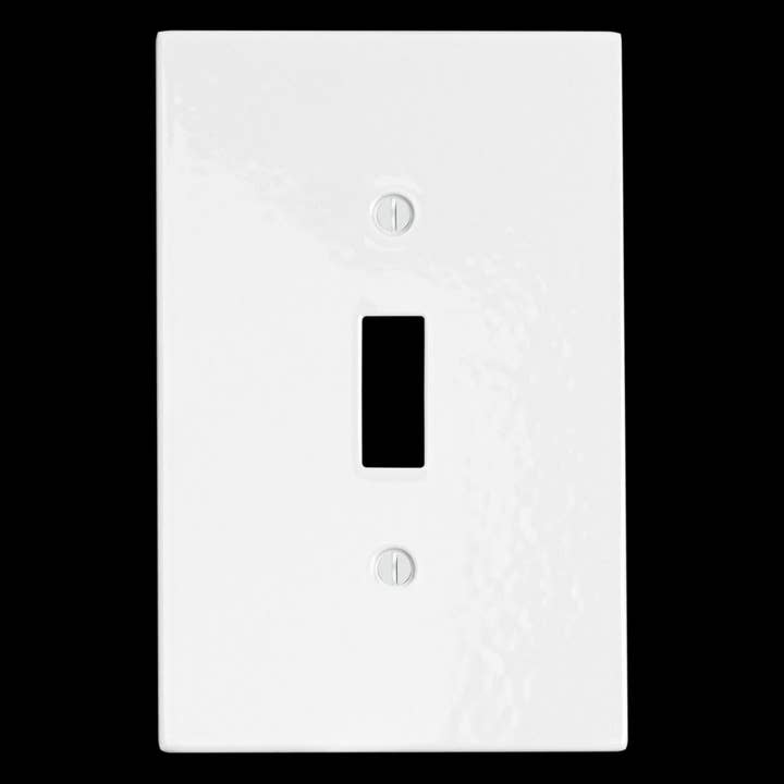 Switch Hits - Wholesale Light Switch Cover/Plate - Modern Antique 1 Toggle Switch Plates Cover, White Enamel