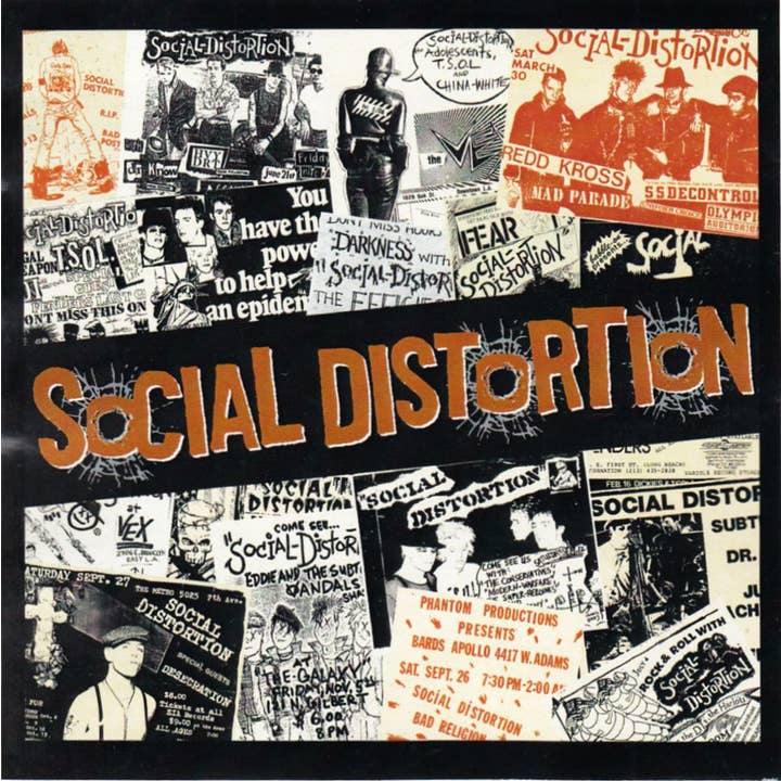 Square Deal Recordings & Supplies - Vendita all'ingrosso Adesivo - Adesivo «Social Distortion», collage di poster turistici