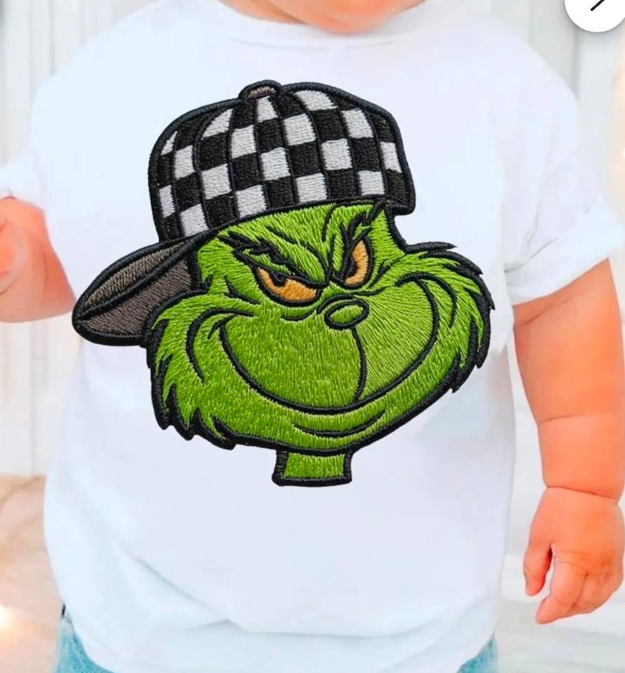 Tiny trendz teez – Großhandel Sweatshirt – Kinder – Karierter Grinch Kinder Weihnachtshemd / -pullover2