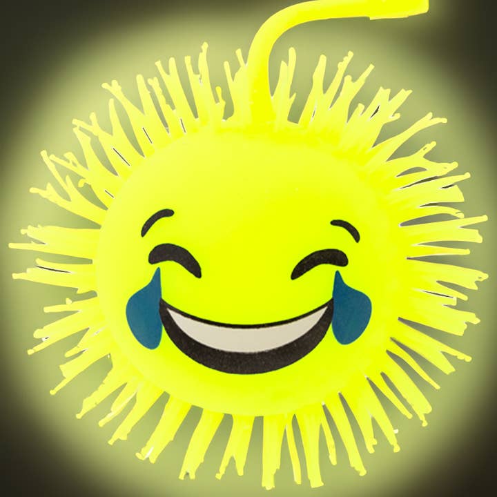 Cap Zone - Wholesale Squishy Toy - Kids & Baby - Emoji Spiky Puffer Light-Up Squishy Ball