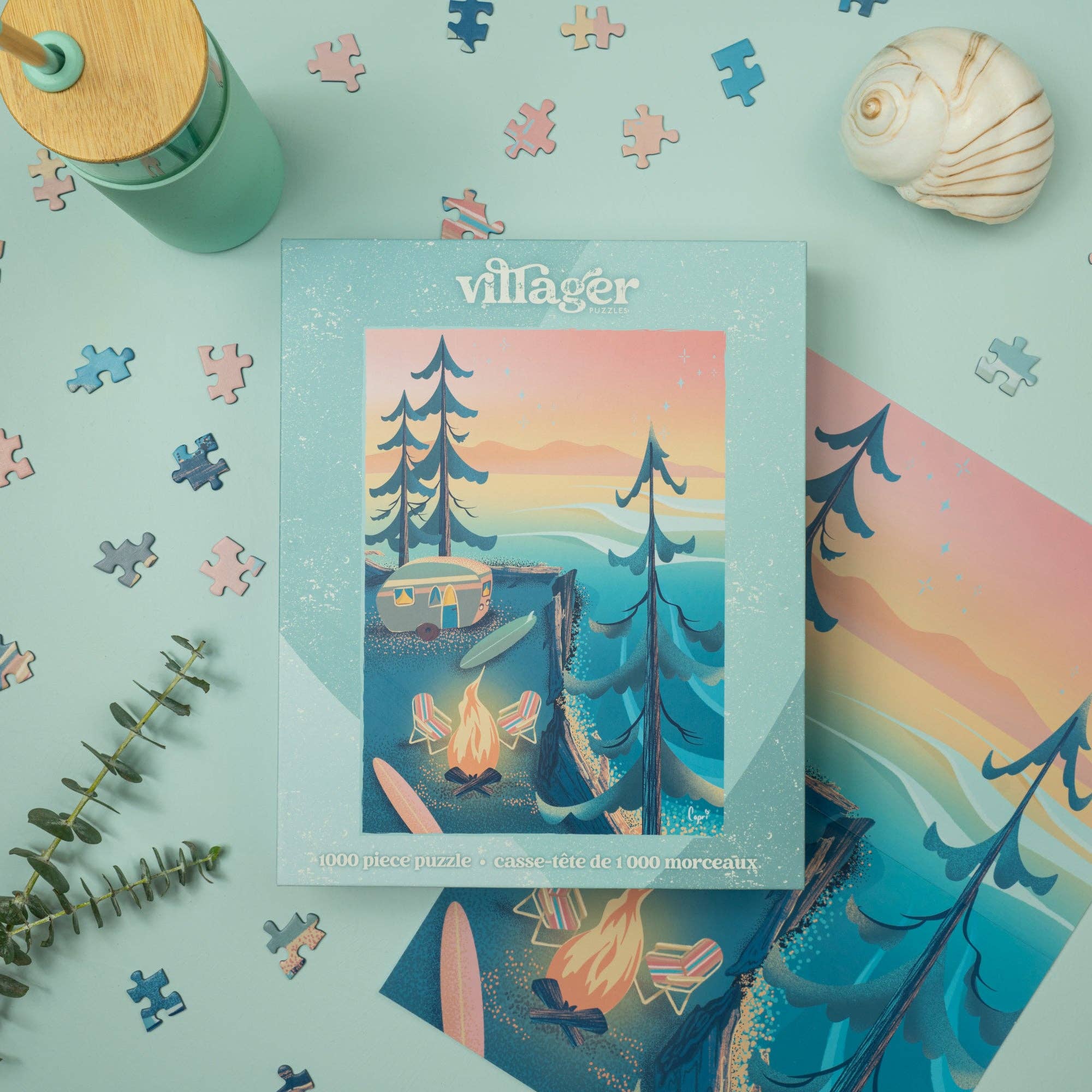 Villager Puzzles - Wholesale Puzzle - Adult - Coastal Camping 1000-Piece Puzzle | Designed in BC Canada
