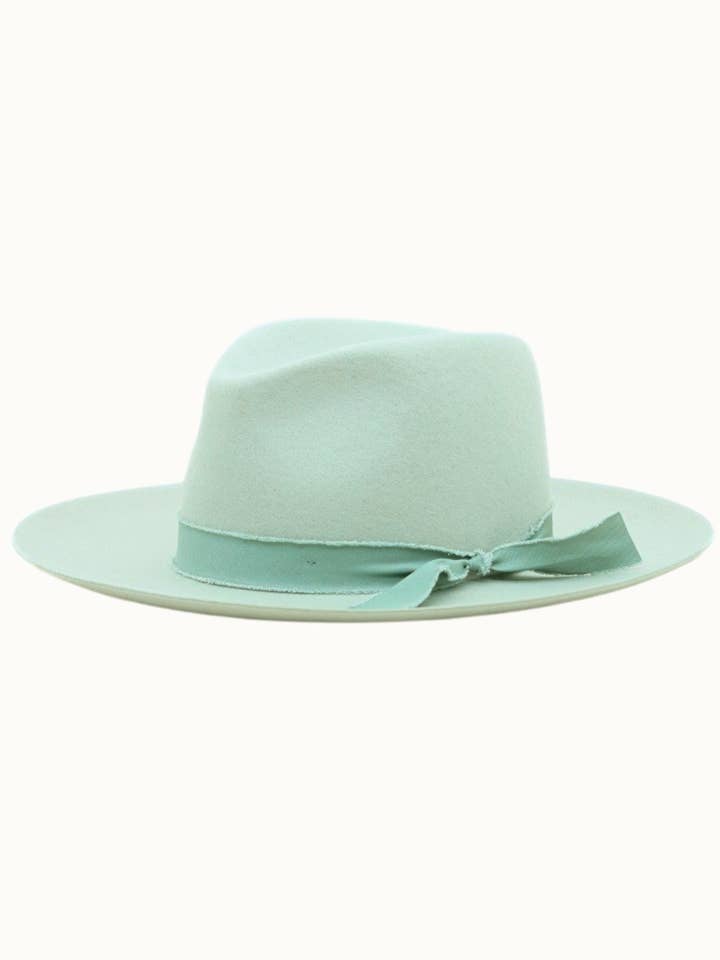 KAIA - 100% Wool Felt Rancher, Satin Lined, Unisex, Sage for wholesale by Olive & Pique