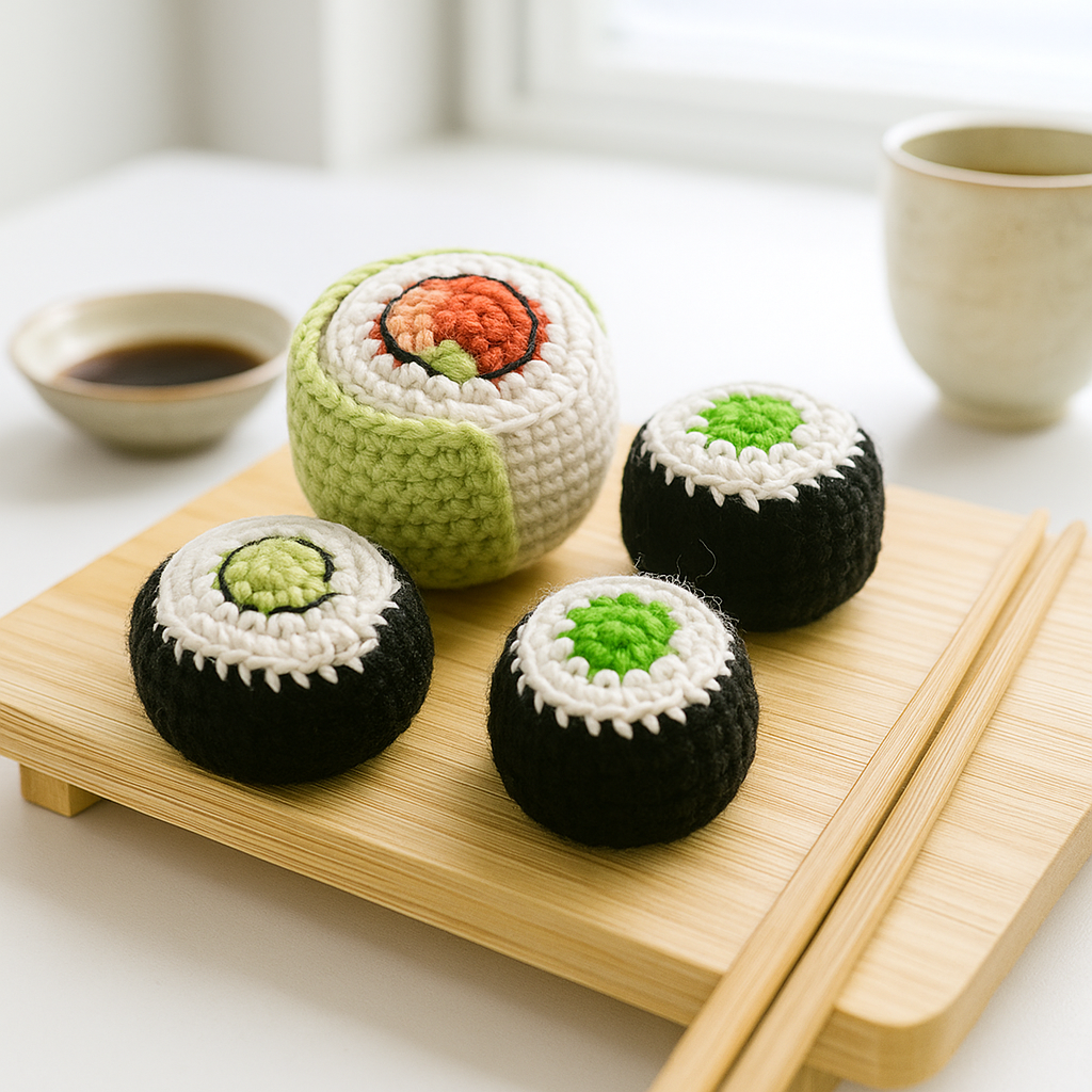 Creative World of Crafts – wholesale Knitting/Crochet Supplies – Knitty Critters - Sushi Set Crochet Kits0