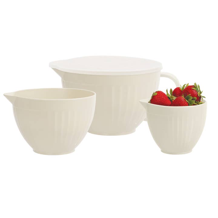 Oggi - Wholesale Mixing Bowl - Set of 3 Bowls with Pour Spout - 0.5, 1, 2 Qt