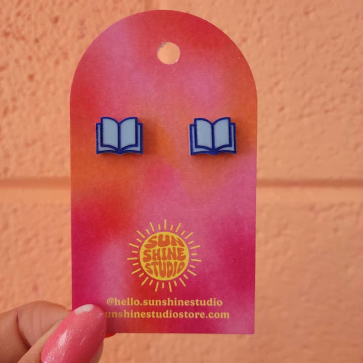 Sunshine Studio - Wholesale Stud/Post Earrings - Open Book Tiny Stud Earrings24