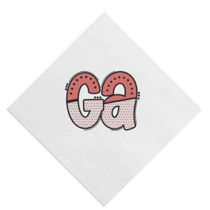 State Gameday Doodle Beverage Napkin for wholesale by M2B Designs