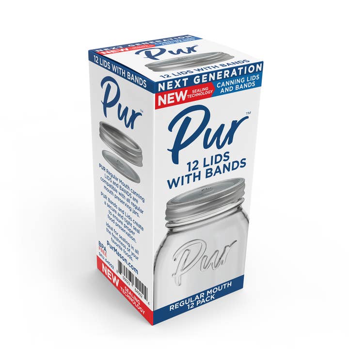 Regular Mouth Canning Lid and Band - Box of 12 Each for wholesale by Pur Mason