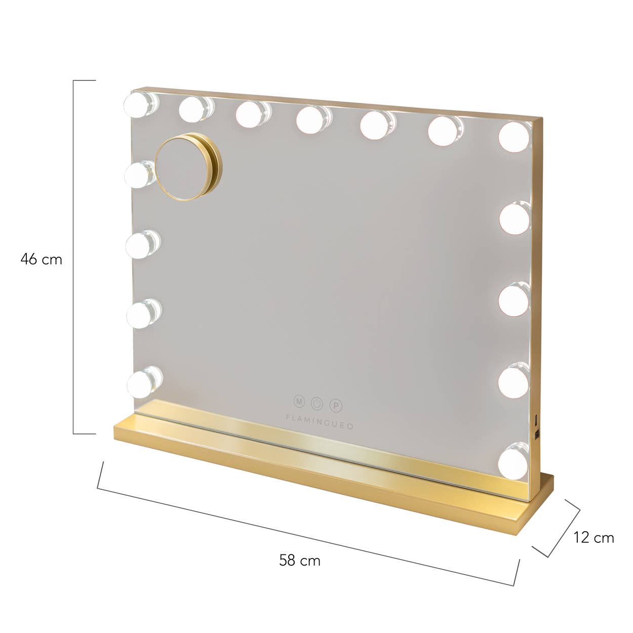 Flamingueo - Wholesale Vanity Mirror - Espejo dorado con 15 luces LED, 3 modos de luz, ENCHUFE EUROPEO8