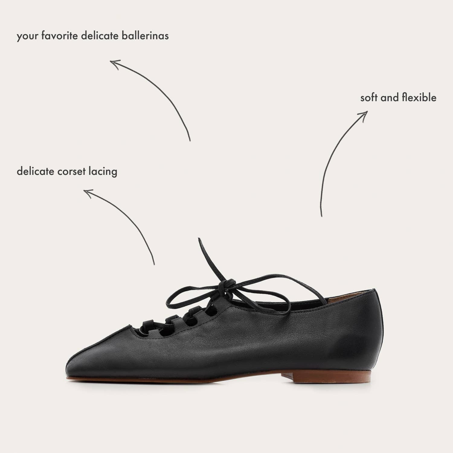 Roma Ballerina, black for wholesale on Faire9