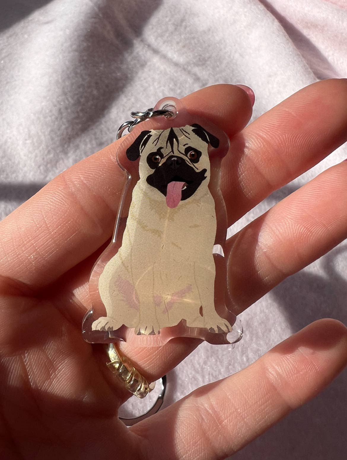 Our Cheery Corner - Wholesale Keychain - Unisex - Pug (fawn) Keychain1