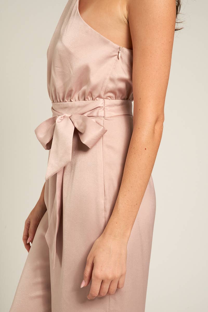 En Crème - Wholesale Jumpsuit - Women's - One Shoulder Jumpsuit with Back Tie6