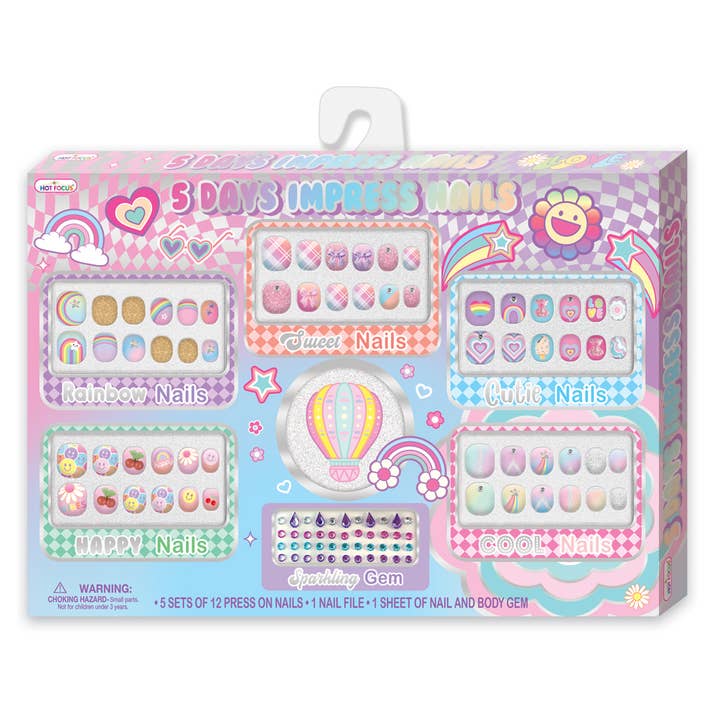 Hot Focus, Inc. - Wholesale Press-On/Fake Nails - 5-Days Impress Nails, Rainbow