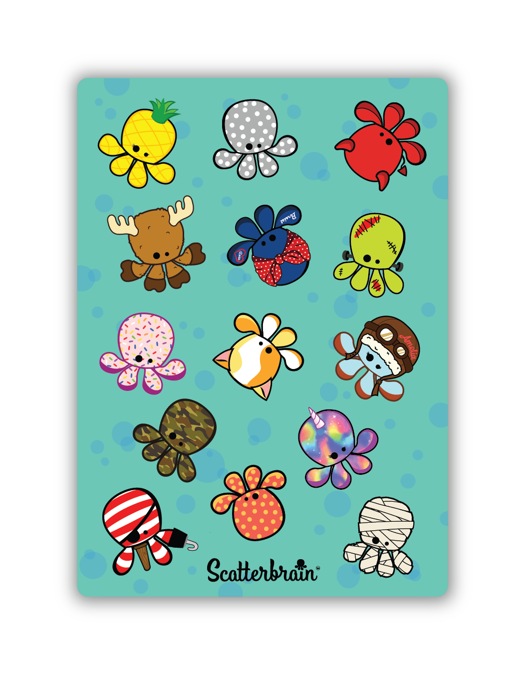 Scatterbrain – Großhandel Aufkleber – Octopal Crew Aufkleberblatt0