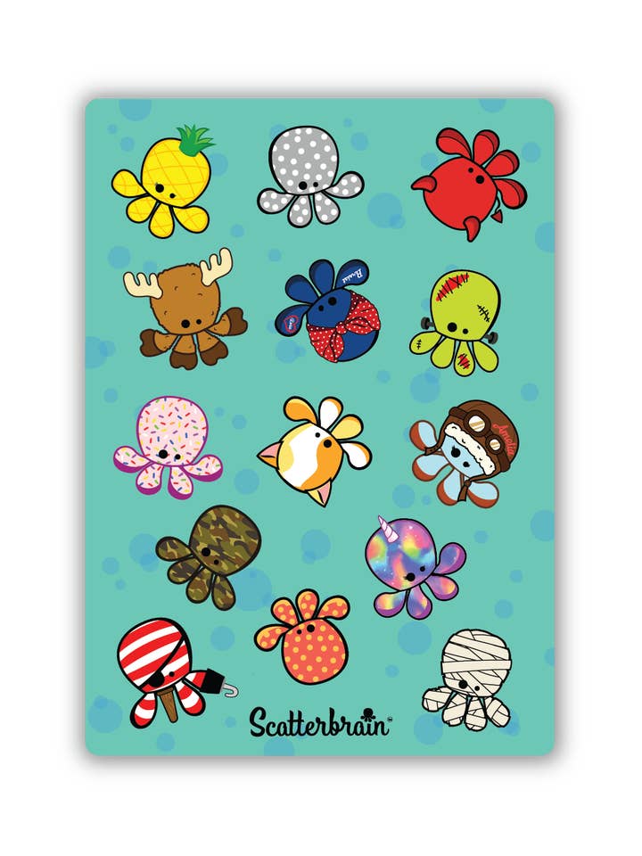 Hoja de pegatinas Octopal Crew para venta al por mayor de Scatterbrain