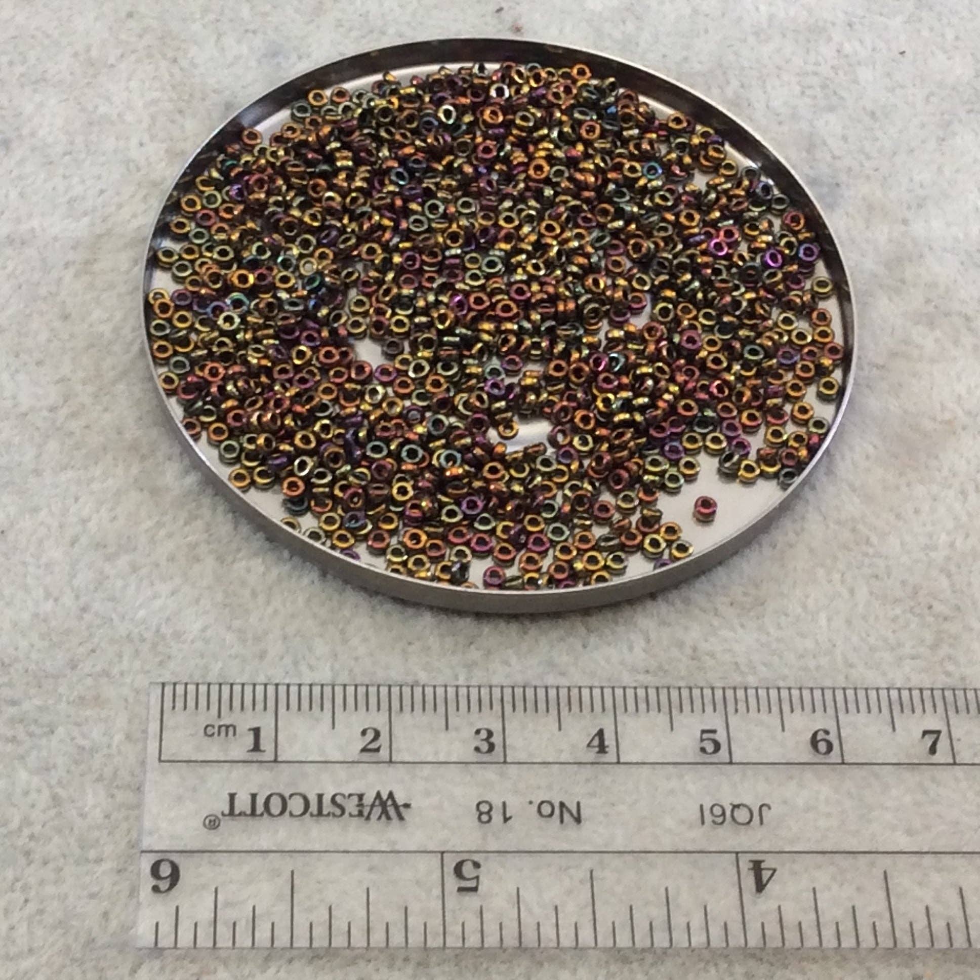 Only Beads – wholesale Beads – Miyuki 1x2mm Glossy Metallic Gold Violet Glass Seed Beads3