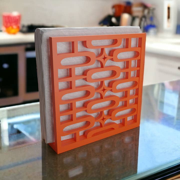 Retro Layers - Wholesale Napkin Holder - Mid Century Modern Retro Style Atomic Ovals Napkin Holder