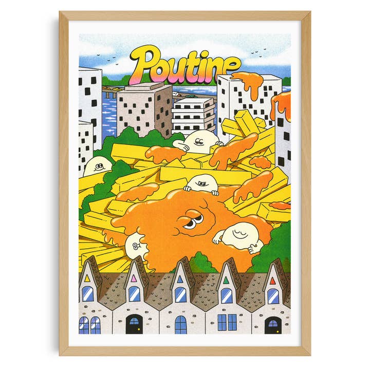 Poster A3 - Poutine in Montreal - Lauren Martin for wholesale by KIBLIND Atelier
