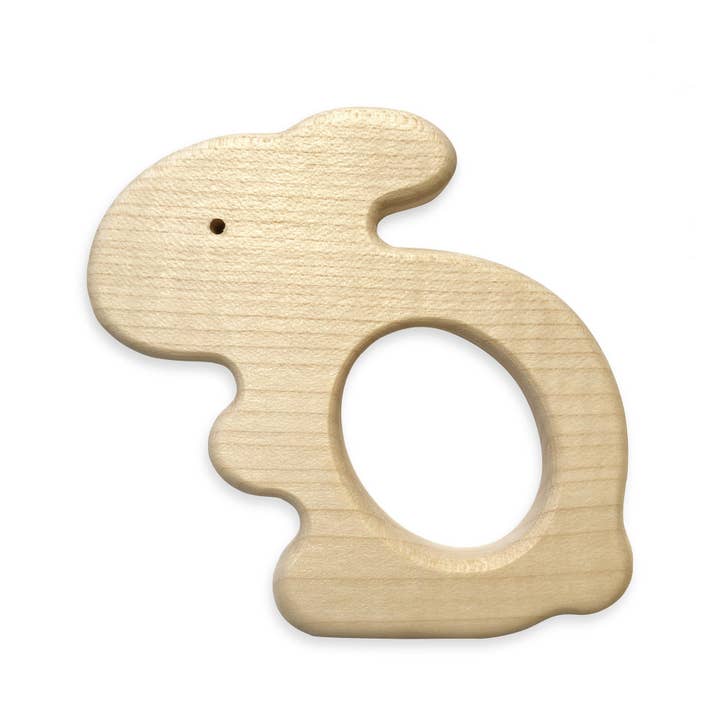 Rabbit teething ring/Wooden teether Rabbit for wholesale by Briki Vroom Vroom