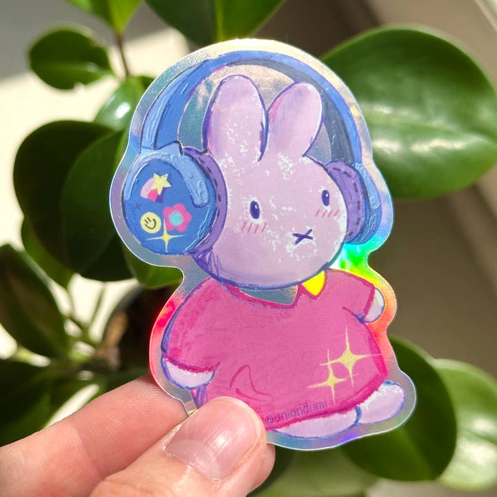Uni & Umi - Wholesale Sticker - Bunny Headphones Sticker | Y2K Stickers, Cute Stationery2