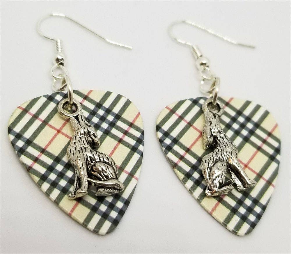 Simply Raevyn - Wholesale Dangle Earrings - Wolf Charm Guitar Pick Earrings8