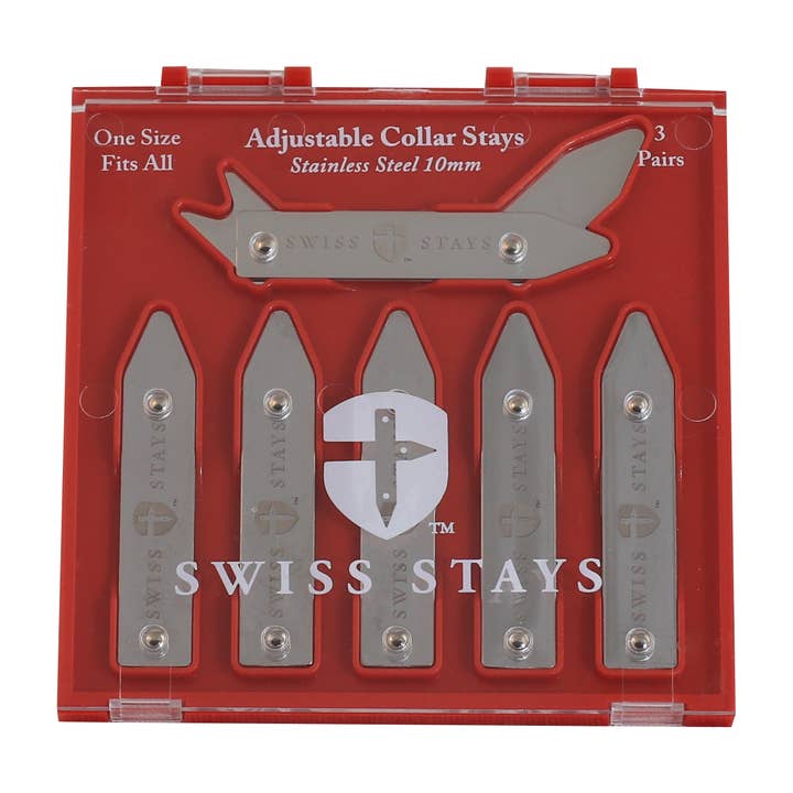 Adjustable Collar Stays- Stainless Steel for wholesale by Swiss Stays