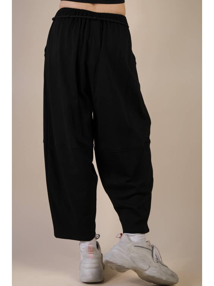 VERY J - Wholesale Pants - Women's - NP70814-Braid Waist Strip Barrel Pants16