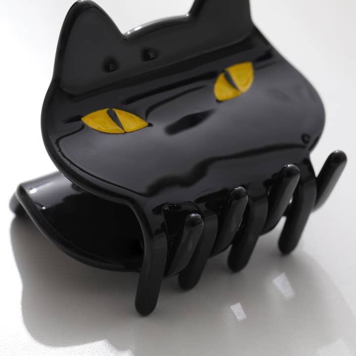 Adorro - Wholesale Hair Clip - Women's - Black Cat Face Claw Clip5