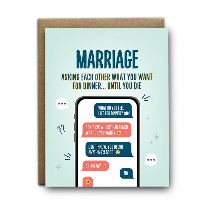 Biglietto di auguri per la cena di matrimonio per la vendita all'ingrosso da parte di I'll Know It When I See It