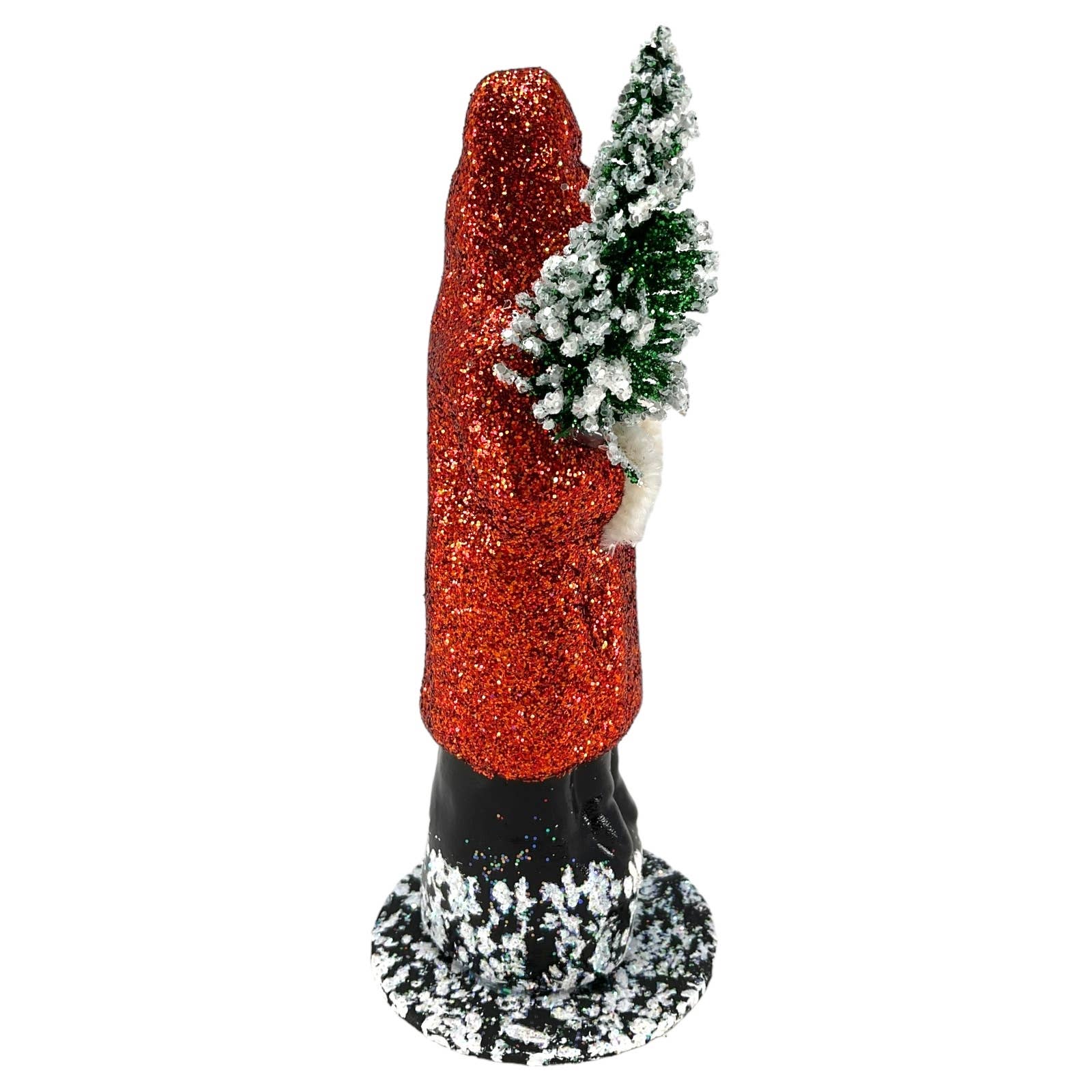 Pinnacle Peak Trading - Wholesale Christmas Decoration - Ino Schaller Copper Red Glitter Santa German Paper Mache1