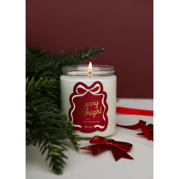 JaxKelly Candles - Wholesale Jar/Filled Candle - Merry & Bright - Holiday Christmas Candle - 9oz Clear 1