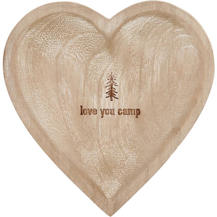 Plato de madera para recuerdos Love You Camp, de 4 pulgadas para venta al por mayor de Pavilion