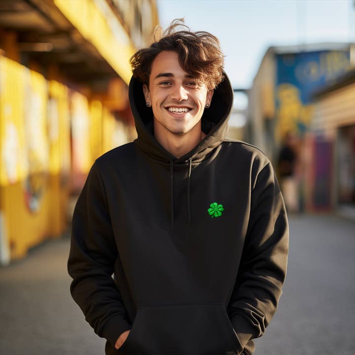 Dalix Embroidered Clover Pullover Fleece Hoodie Sweatshirt for wholesale by Dalix