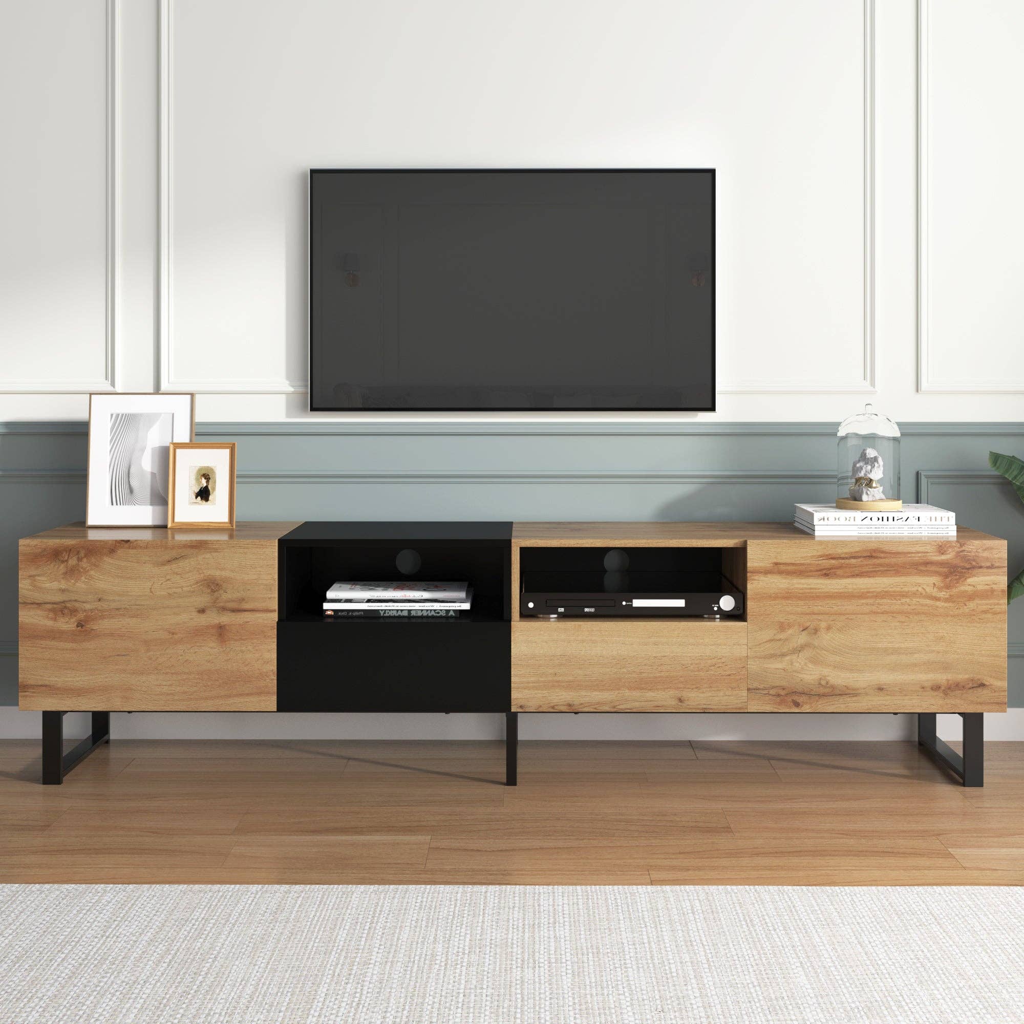 Urban Meuble - Wholesale Console Table - Modern TV stand with black and wood design and spacious storage space MODAI6