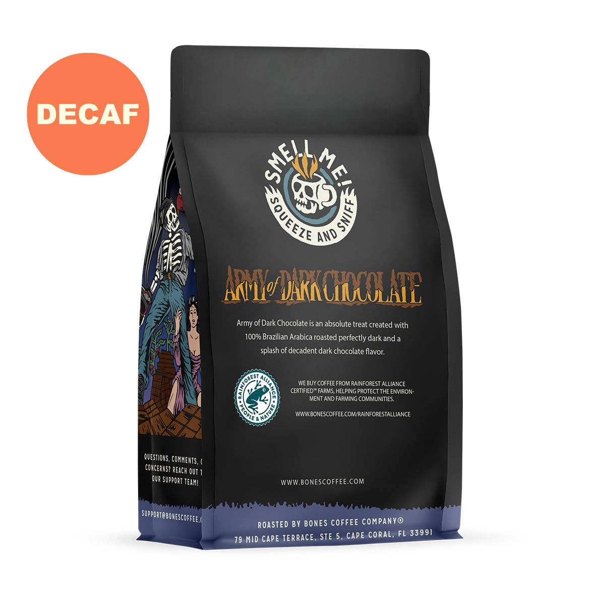 Bones Coffee Company - Wholesale Coffee Beans - Decaf Army of Dark Chocolate Flavored Coffee | 12oz6